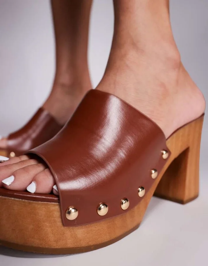 Public Desire Dutchie mule sandals in Tan - Image 2