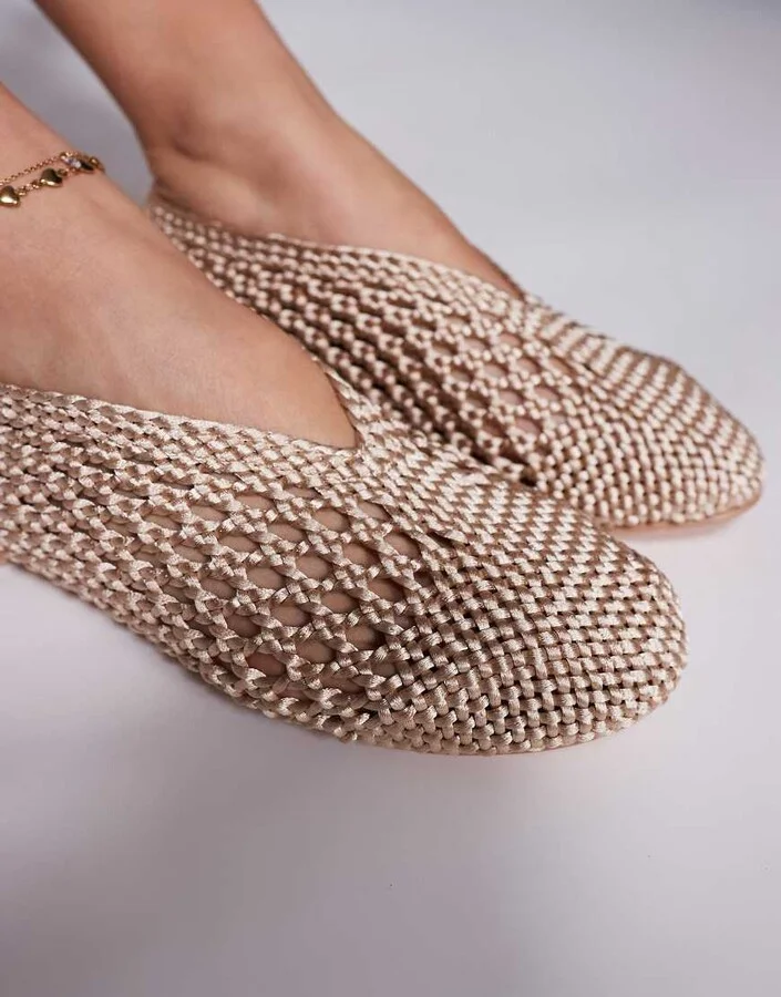 Public Desire Dylan woven ballet flats in cream - Image 2
