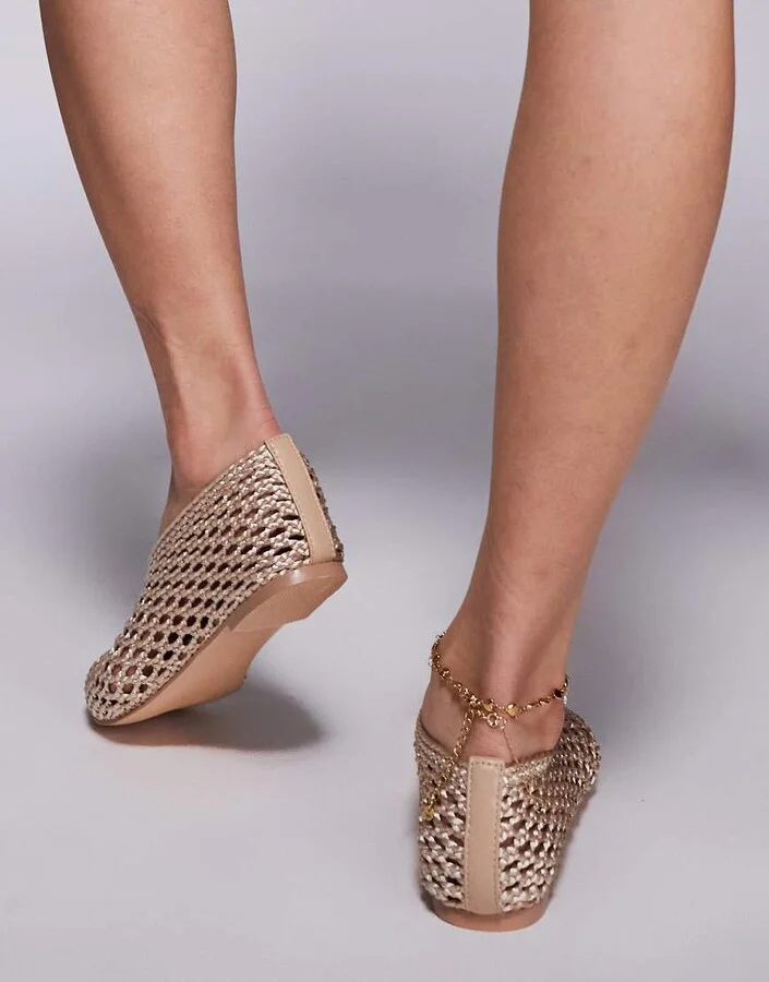 Public Desire Dylan woven ballet flats in cream - Image 3