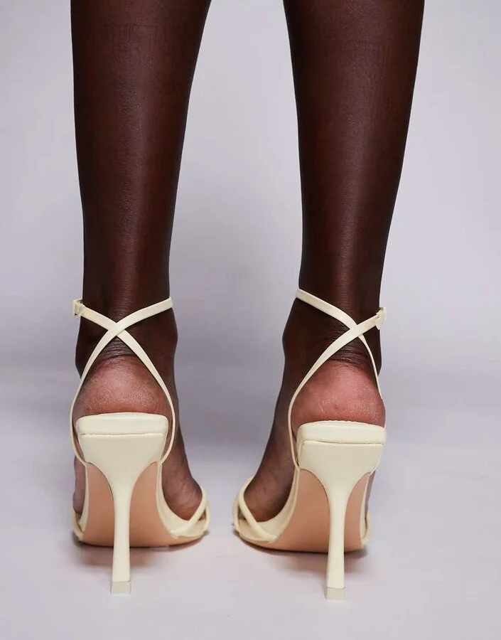 Public Desire Fizzy low heel sandals in yellow - Image 2