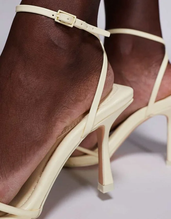 Public Desire Fizzy low heel sandals in yellow - Image 3