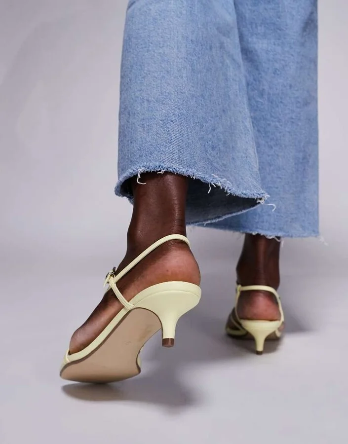 Public Desire Glint strappy barely there sandals in yellow - Image 3