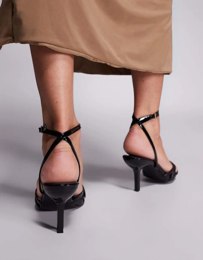 Public Desire Juliette strappy heeled sandals in black - Image 4