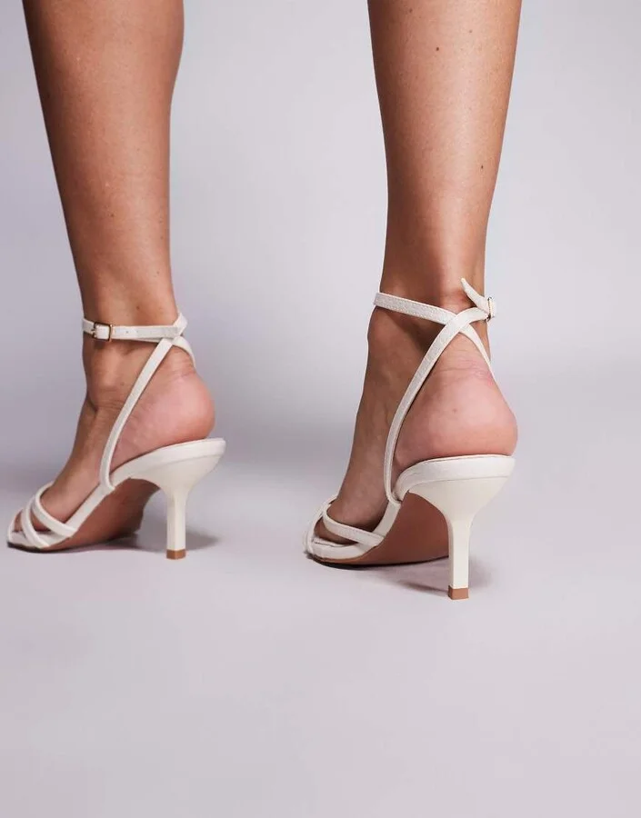 Public Desire Juliette strappy heeled sandals in cream - Image 2