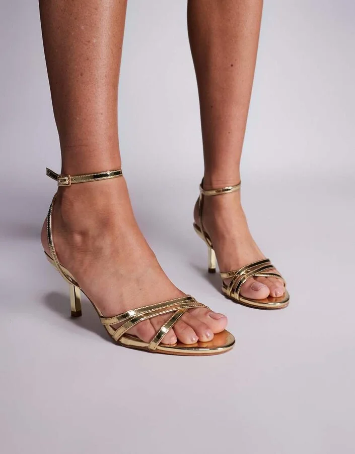 Public Desire Juliette strappy heeled sandals in gold