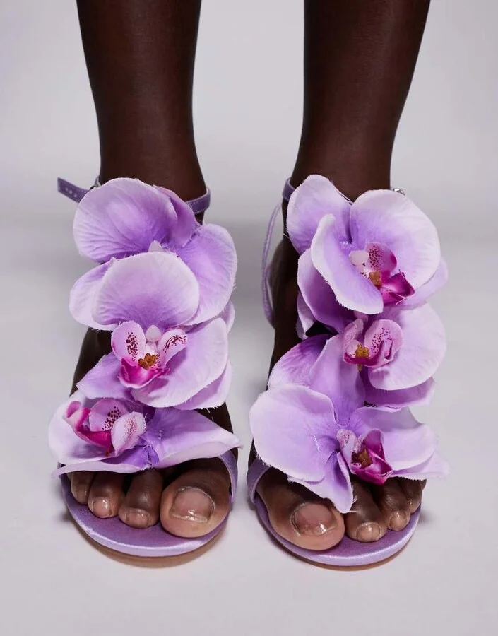 Public Desire Melika orchid heeled sandals in lilac - Image 3