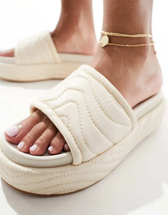 Public Desire Mylo flatform slides in stone - Image 2