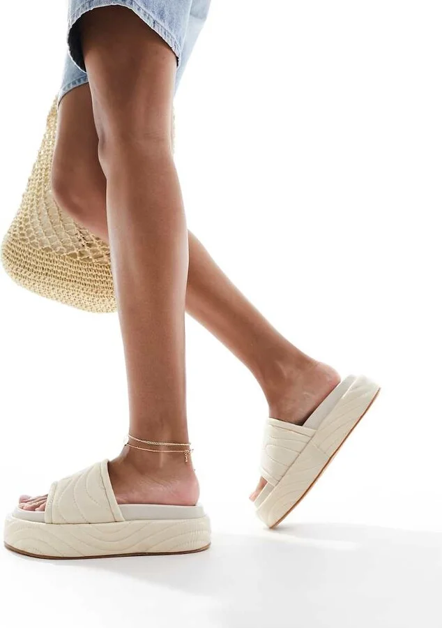 Public Desire Mylo flatform slides in stone - Image 4
