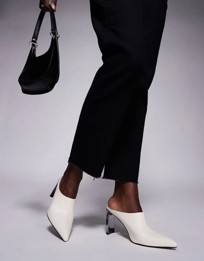 Public Desire Orianna pointed mules in cream