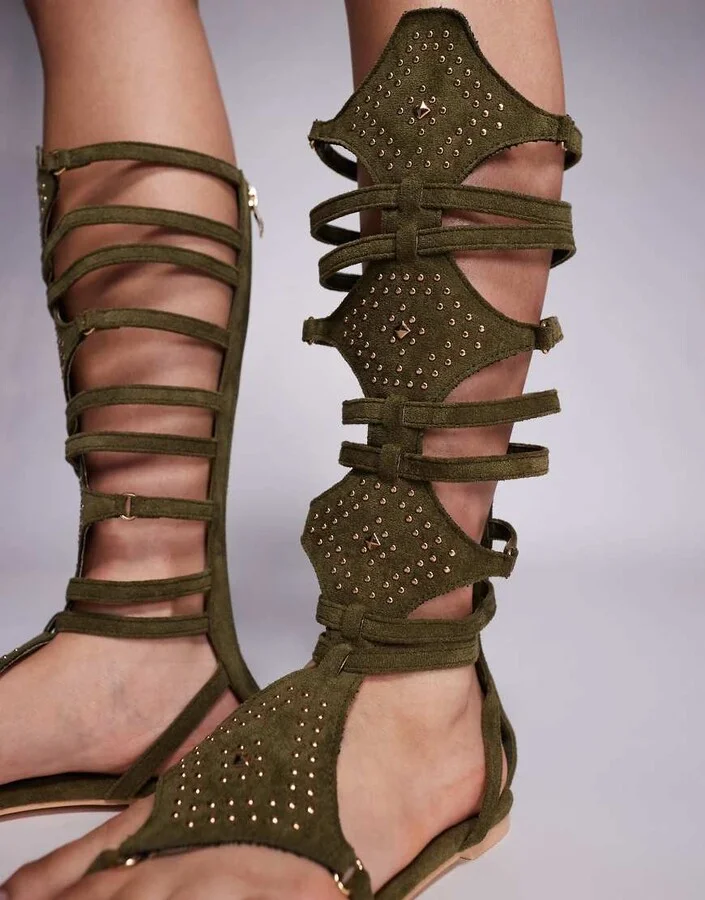 Public Desire Rome gladiator sandals in olive - Image 2