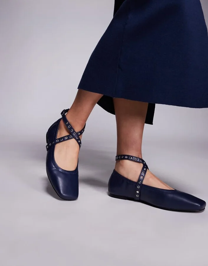 Public Desire Scotty ballet flats in navy