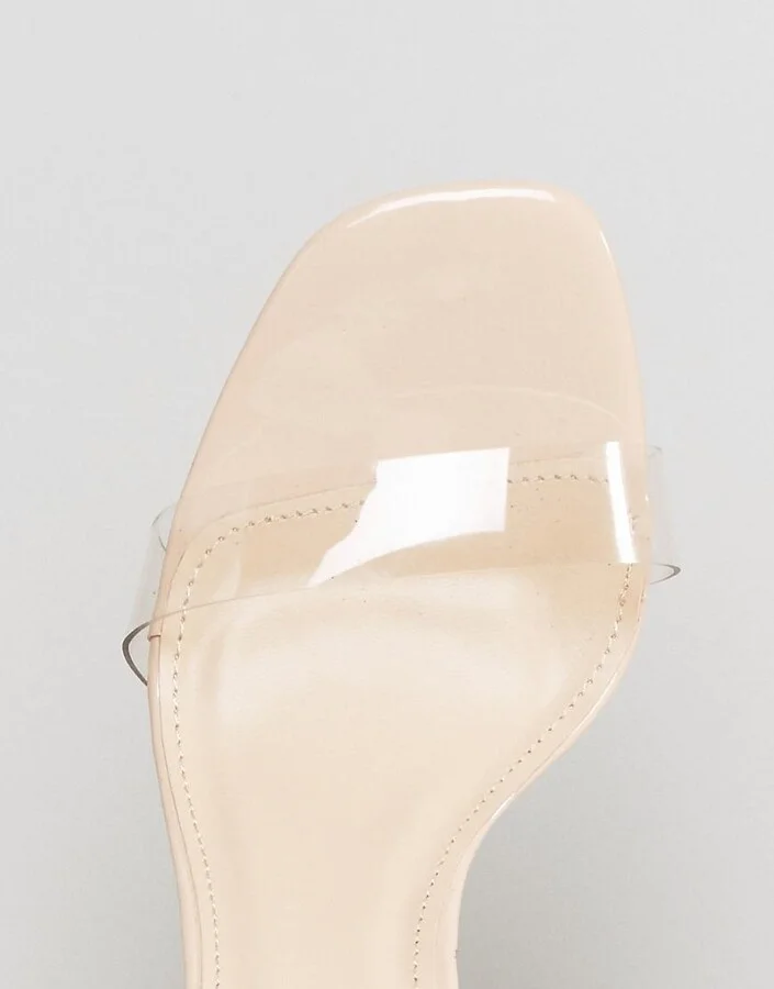 Public Desire Spirit Clear Strap Embellished Heeled Sandals - Image 3