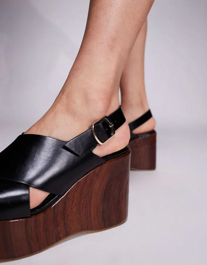 Public Desire Tamanco mule sandals in black - Image 3