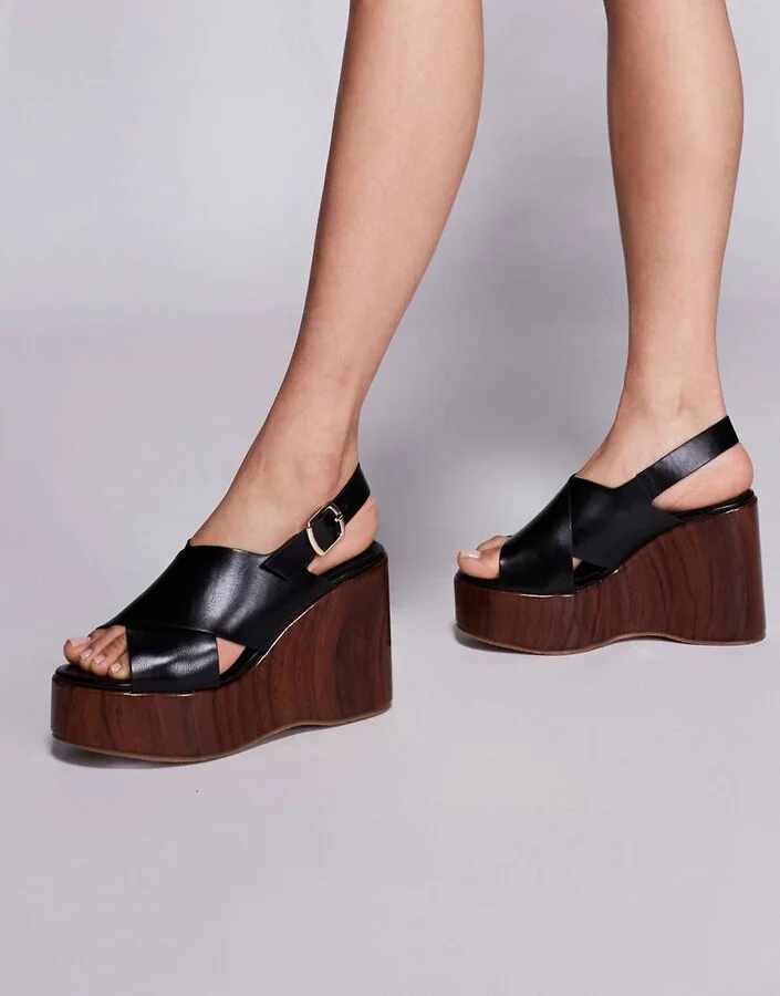 Public Desire Tamanco mule sandals in black