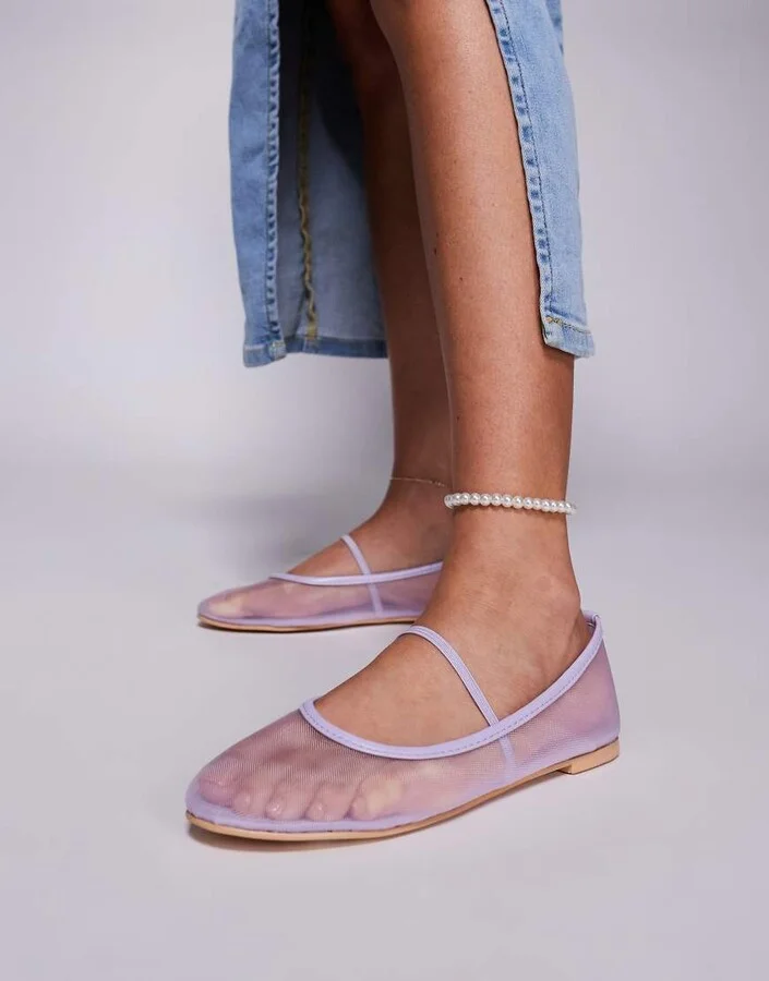 Public Desire Twiggie ballet flat in mesh lilac