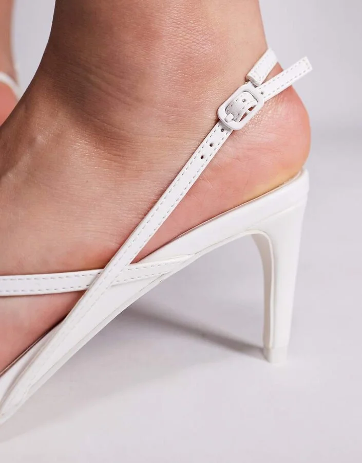 Public Desire Verona strappy heeled sandals in white - Image 3