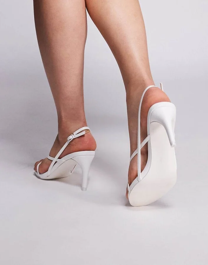 Public Desire Verona strappy heeled sandals in white - Image 4