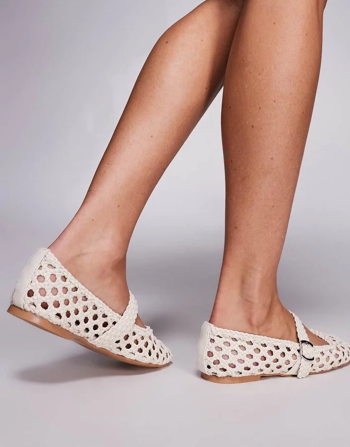 Public Desire Winoma ballet flats in white - Image 3