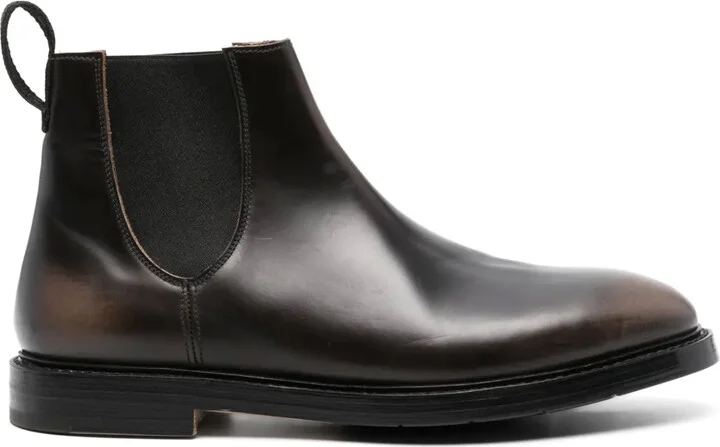 pull-tab leather Chelsea boots