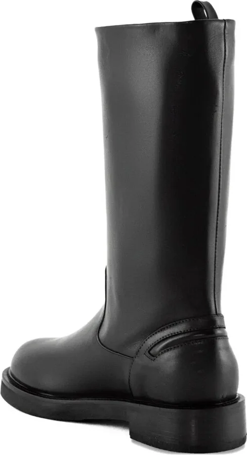 Pull-Tab Leather Knee-High Boots - Image 3