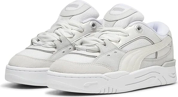 PUMA 180 Women's Lace up casual Shoes Vapor Gray/Puma White : 5.5 B - Medium, Leather