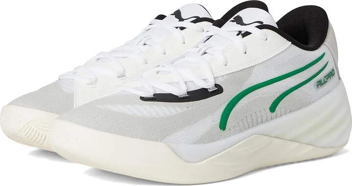 PUMA All-Pro Nitro Men's Shoes Warm White/Glacial Gray/Archive Green : 8 D - Medium, Synthetic/Textile