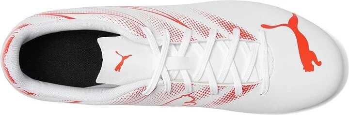 PUMA Attacanto Firm, Artificial Ground Soccer Cleats Men's Soccer Shoes Puma White-Glowing Red : 9 D - Medium - Image 2