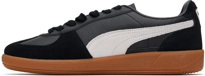 PUMA Black & Gray Palermo Leather Sneakers - Image 3