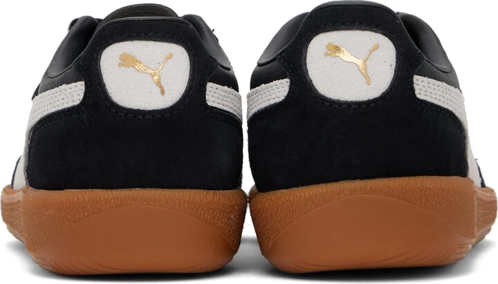 PUMA Black & Gray Palermo Leather Sneakers - Image 2