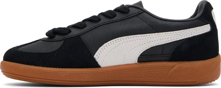 PUMA Black & Gray Palermo Leather Sneakers - Image 3