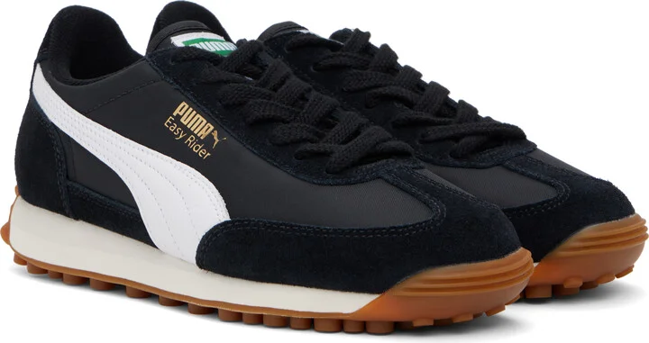 PUMA Black & White Easy Rider Vintage Sneakers - Image 4