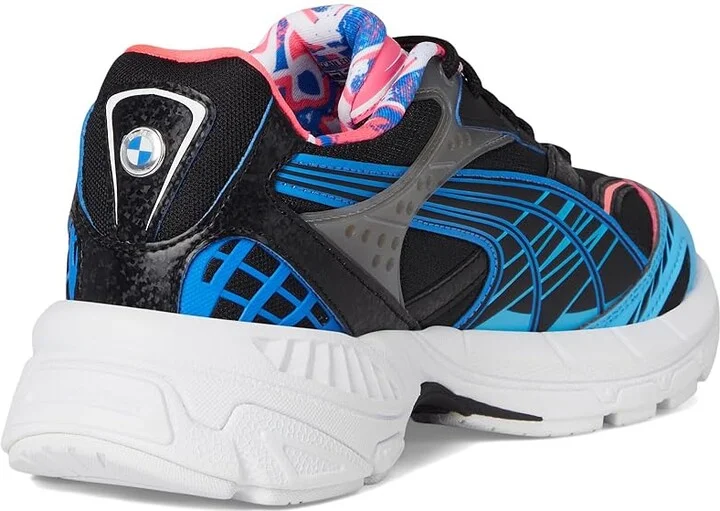 PUMA BMW MMS Velophasis Neon Men's Lace up casual Shoes Puma Black/Luminous Blue/Sunset Glow : 10 D - Medium, Leather - Image 4