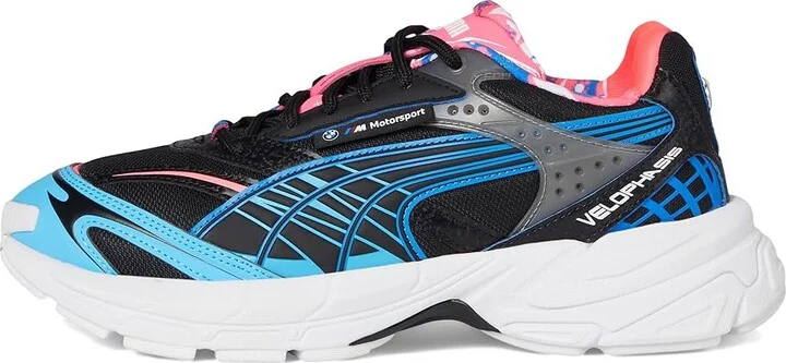 PUMA BMW MMS Velophasis Neon Men's Lace up casual Shoes Puma Black/Luminous Blue/Sunset Glow : 10 D - Medium, Leather - Image 6