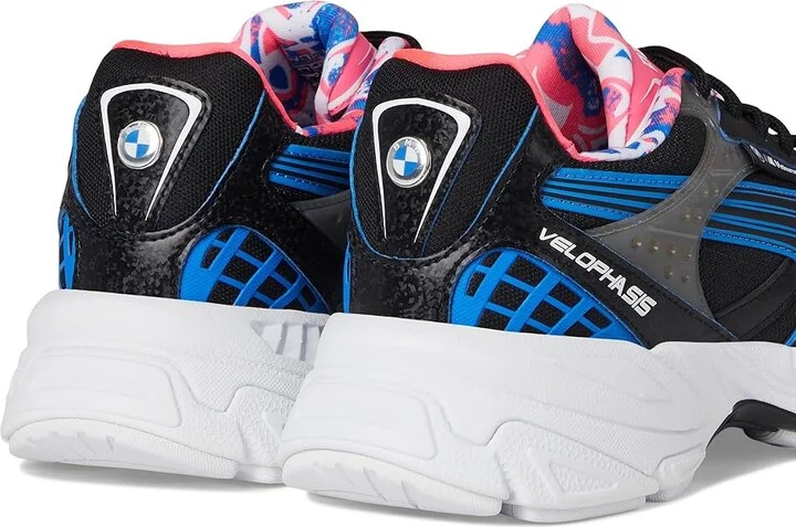 PUMA BMW MMS Velophasis Neon Men's Lace up casual Shoes Puma Black/Luminous Blue/Sunset Glow : 10 D - Medium, Leather - Image 7