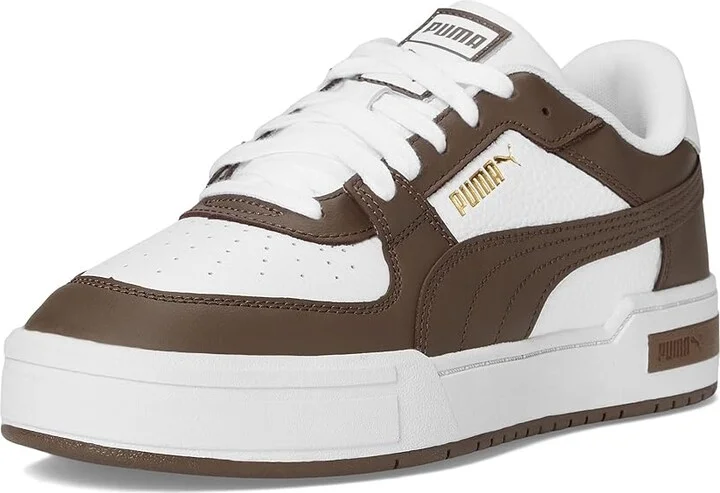 PUMA Ca Pro Classic Men's Lace up casual Shoes PUMA White/Espresso Brown/Puma Team Gold : 10 D - Medium, Leather - Image 5