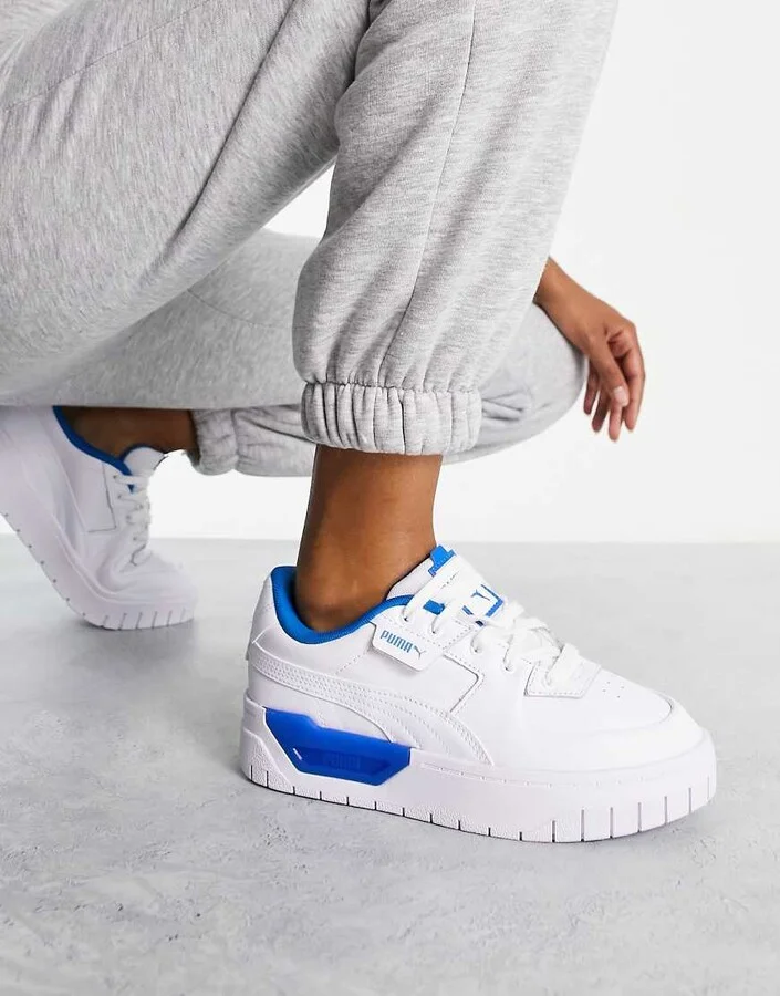 Puma Cali Dream pop sneakers in white and blue - Image 4