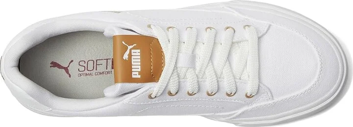 PUMA Court Classic Vulc First Class Women's Lace up casual Shoes Puma White/Puma Gold : 5.5 B - Medium, Leather - Image 2
