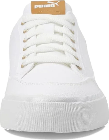 PUMA Court Classic Vulc First Class Women's Lace up casual Shoes Puma White/Puma Gold : 5.5 B - Medium, Leather - Image 5