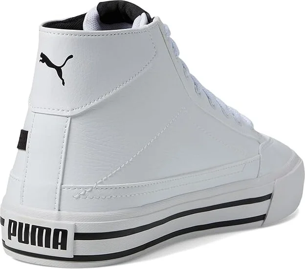 PUMA Court Classic Vulc Mid Men's Shoes Puma White/Puma Black 1 : 7 D - Medium, Leather - Image 4