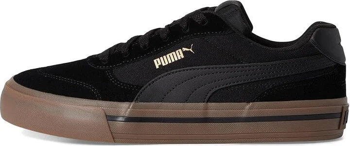 PUMA Court Classic Vulc Shoes Men's Shoes Black/Gold : 8 D - Medium, Canvas - Image 6