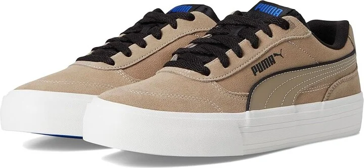 PUMA Court Classic Vulc Shoes Men's Shoes Ice Coffee/Black/Mountain Blue : 9.5 D - Medium, Canvas