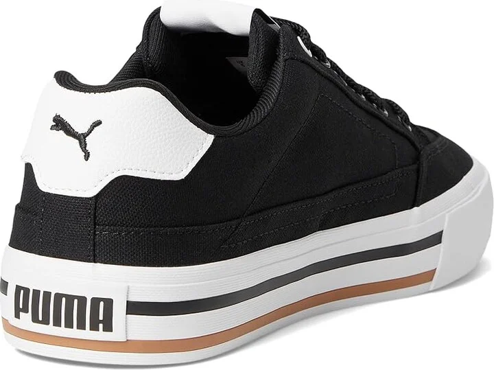 PUMA Court Classic Vulc Shoes Men's Shoes Puma Black/Puma White : 7 D - Medium, Canvas - Image 4