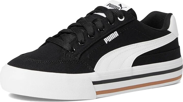 PUMA Court Classic Vulc Shoes Men's Shoes Puma Black/Puma White : 7 D - Medium, Canvas - Image 5