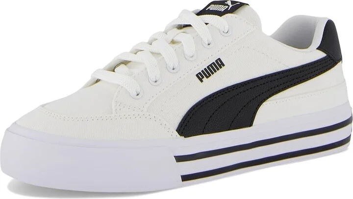 PUMA Court Classic Vulc Shoes Men's Shoes Puma White/Puma Black : 7 D - Medium, Canvas - Image 5