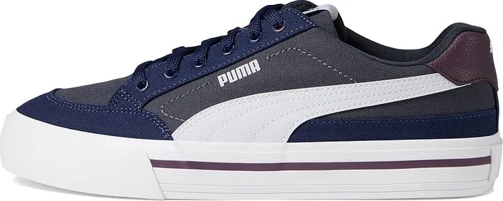PUMA Court Classic Vulc Shoes Men's Shoes Strong Gray/Silver Mist/Club Navy : 11 D - Medium, Canvas - Image 6