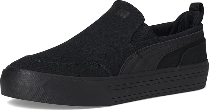 PUMA Court Classic Vulc Slip On Sneakers Men's Snow Shoes Puma Black/Puma Black : 11.5 D - Medium, Canvas/Rubber - Image 5