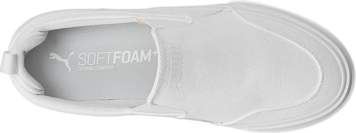 PUMA Court Classic Vulc Slip On Sneakers Men's Snow Shoes Puma White/Puma White : 9.5 D - Medium, Canvas/Rubber - Image 2