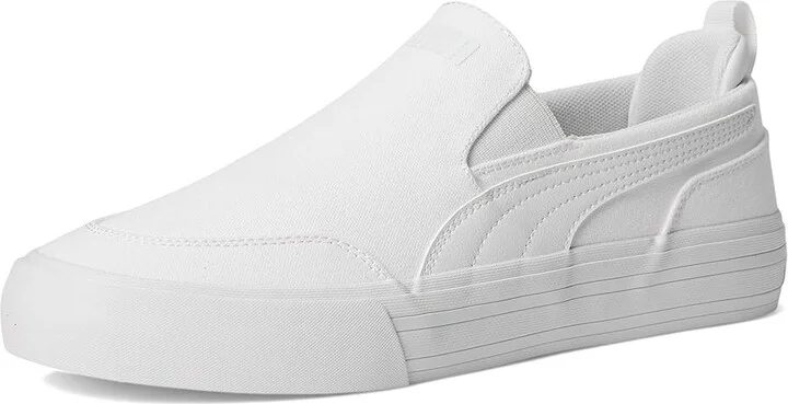 PUMA Court Classic Vulc Slip On Sneakers Men's Snow Shoes Puma White/Puma White : 9.5 D - Medium, Canvas/Rubber - Image 5