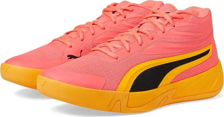 PUMA Court Pro Men's Basketball Shoes Sunset Glow/Sun Stream : 9.5 D - Medium, Textile