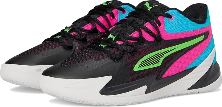 PUMA Dagger Basketball Shoes Men's Basketball Shoes Puma Black/Fluro Pink Pes : 7.5 D - Medium